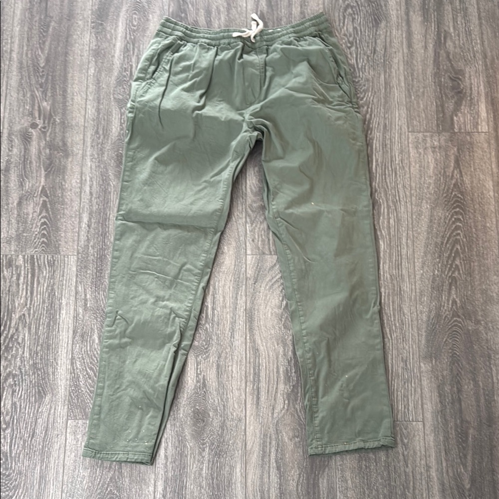 Marine Layer Green Joggers Lightweight Cotton Blend